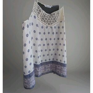 Maurices Womens 2X Camisole Tank Top Plus Sz 2 Coastal Peasant Cottagecore Flowy